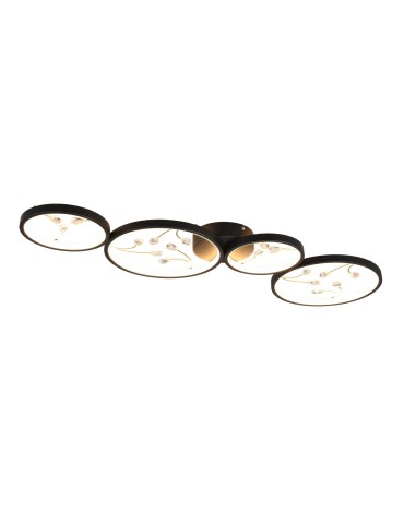 TRIO GROOVY LED Ceiling 1x37W 3000K 4600lm Dimmable Black 642110432