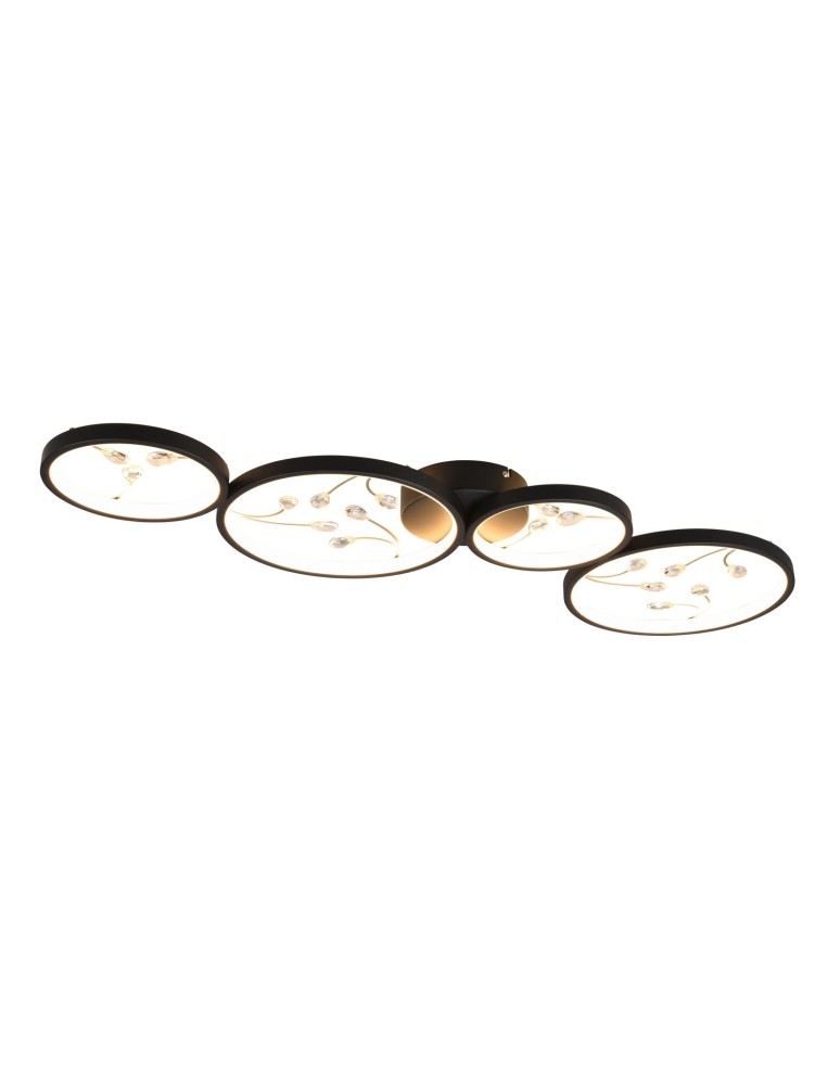 Modern ceiling lamps - TRIO GROOVY LED Ceiling 1x37W 3000K 4600lm Dimmable Black 642110432 - product kolory-swiatla.pl 1