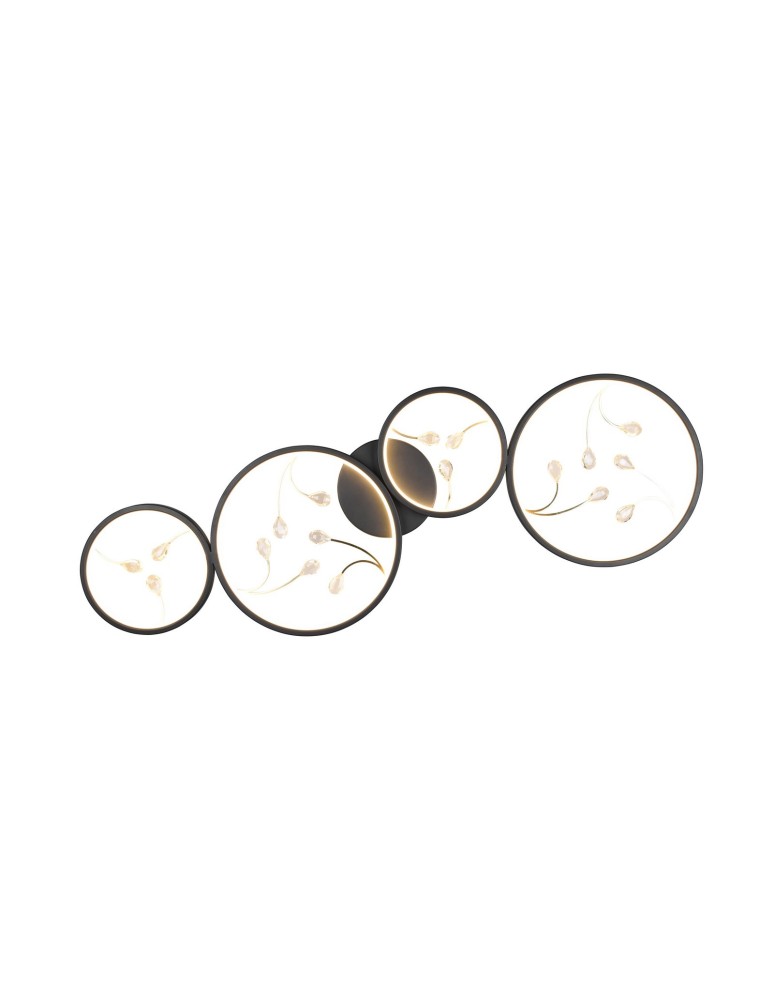 Modern ceiling lamps - TRIO GROOVY LED Ceiling 1x37W 3000K 4600lm Dimmable Black 642110432 - product kolory-swiatla.pl 2