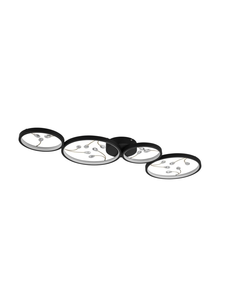 Modern ceiling lamps - TRIO GROOVY LED Ceiling 1x37W 3000K 4600lm Dimmable Black 642110432 - product kolory-swiatla.pl 3