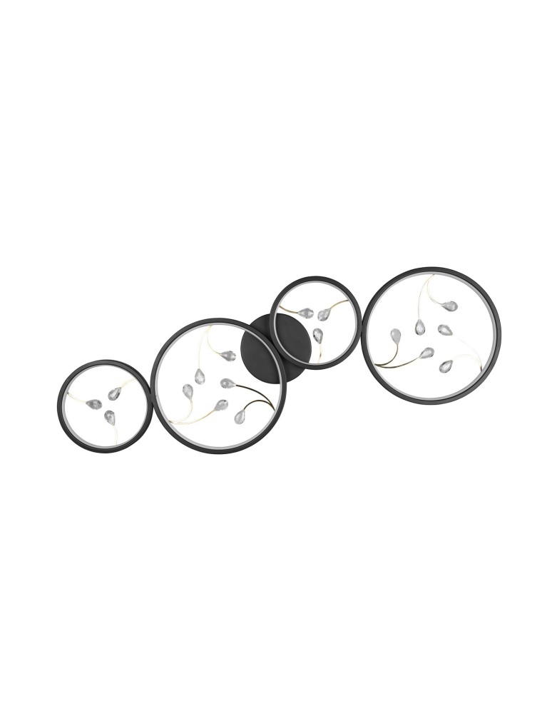 Modern ceiling lamps - TRIO GROOVY LED Ceiling 1x37W 3000K 4600lm Dimmable Black 642110432 - product kolory-swiatla.pl 4