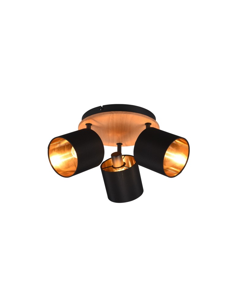 Ceiling spotlights - TRIO TOMMY Spotlight E14 3x28W Dimmable Wood R81333930 - product kolory-swiatla.pl 1