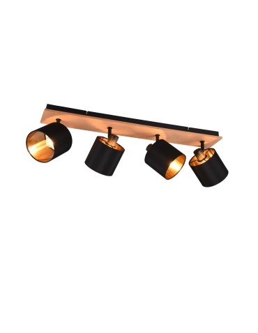 TRIO TOMMY Spotlight E14 4x28W Dimmable Wood R81334030