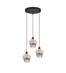 Triple pendant lamps - TRIO BORKA Pendant E27 3x40W Dimmable Wood R31263336 - product 4