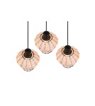 Triple pendant lamps - TRIO BORKA Pendant E27 3x40W Dimmable Wood R31263336 - product 5