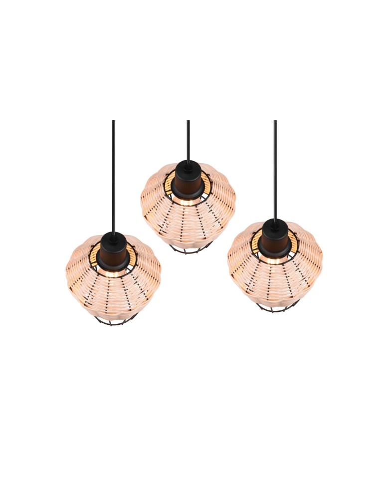 Triple pendant lamps - TRIO BORKA Pendant E27 3x40W Dimmable Wood R31263336 - product kolory-swiatla.pl 5