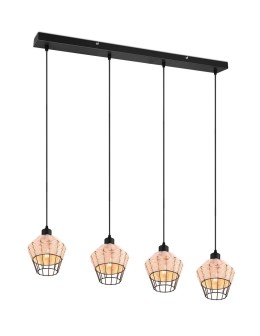 TRIO BORKA Wisząca E27 4x40W Ściemnialna drewno R31264036