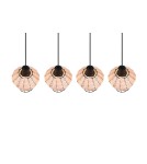 Pendant lamps on a strip - TRIO BORKA Pendant E27 4x40W Dimmable Wood R31264036 - product 3