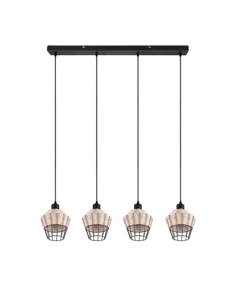 Pendant lamps on a strip - TRIO BORKA Pendant E27 4x40W Dimmable Wood R31264036 - product kolory-swiatla.pl 6