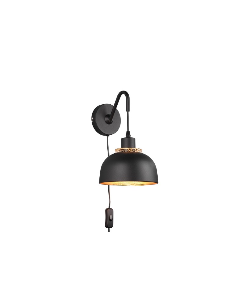 Loft wall lamps - industrial - TRIO PUNCH Wall-mounted E27 1x40W Dimmable black R20811732 - product kolory-swiatla.pl 1