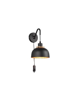 TRIO PUNCH Wall-mounted E27 1x40W Dimmable black R20811732