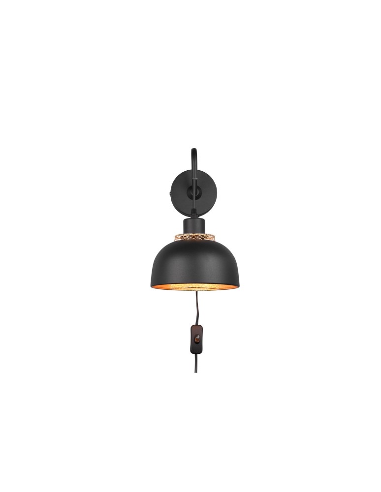 Loft wall lamps - industrial - TRIO PUNCH Wall-mounted E27 1x40W Dimmable black R20811732 - product kolory-swiatla.pl 2