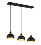 Triple pendant lamps - TRIO PUNCH Pendant E27 3x40W Dimmable Black R30813032 - product 1