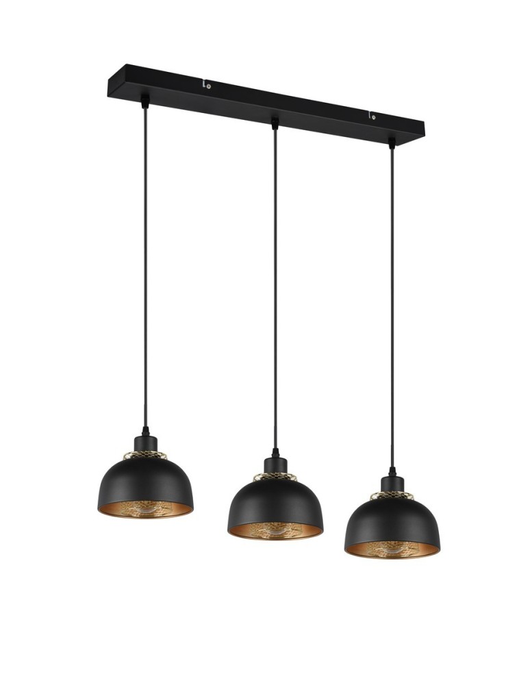 Triple pendant lamps - TRIO PUNCH Pendant E27 3x40W Dimmable Black R30813032 - product kolory-swiatla.pl 5