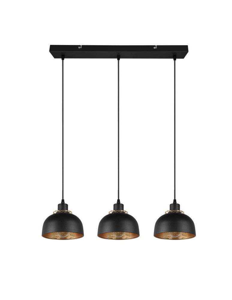 Triple pendant lamps - TRIO PUNCH Pendant E27 3x40W Dimmable Black R30813032 - product kolory-swiatla.pl 6