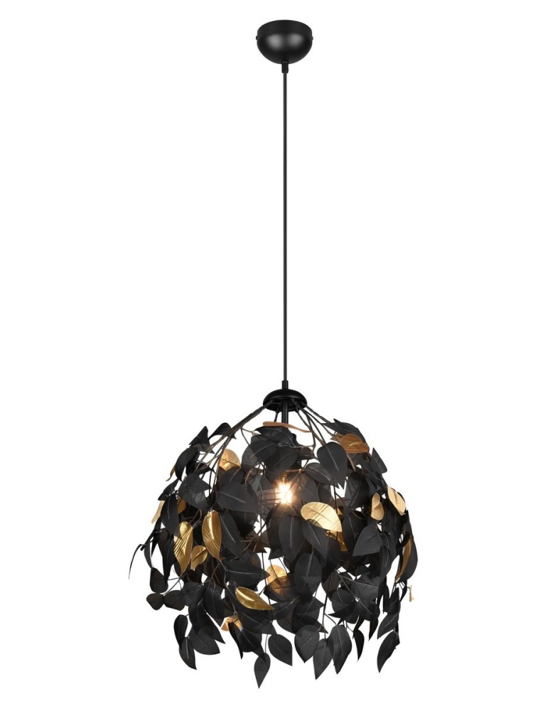 Pendant lamps - TRIO LEAVY Pendant E27 1x28W Dimmable Black R10461932 - product kolory-swiatla.pl 1