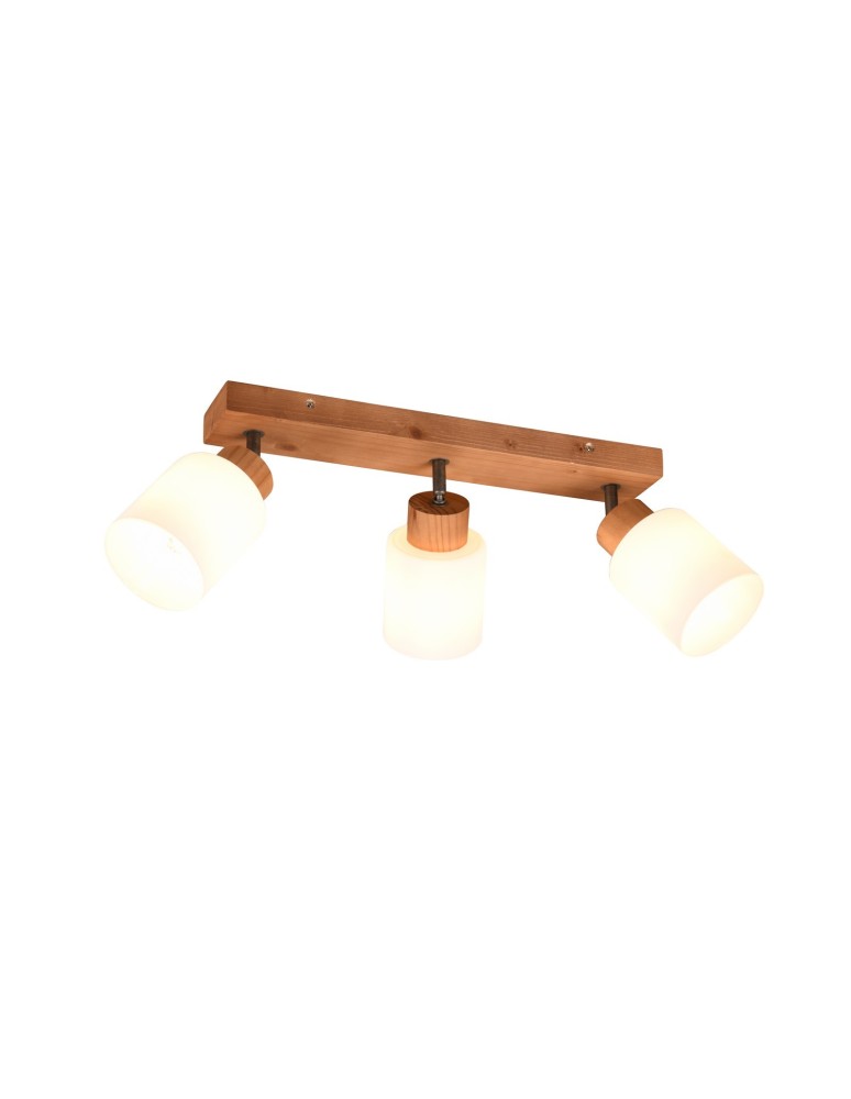 Spotlight ceiling lamps - TRIO ASSAM Spotlight E14 3x25W Dimmable Wood R81113030 - product kolory-swiatla.pl 1