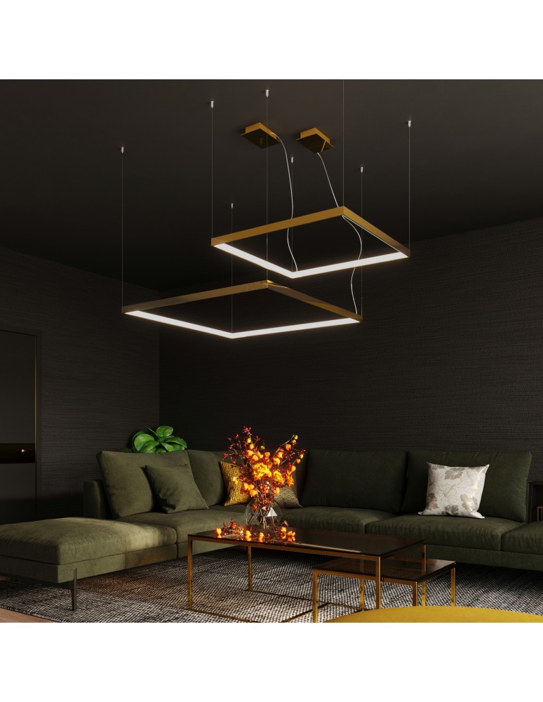 LED pendant lamps - Thoro NELYA L gold LED 3000K chandelier TH.155 - product kolory-swiatla.pl 9