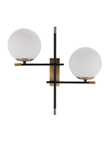 ITALUX Stelia Wall lamp E14 2x5W Black/Brown WL-43660-2