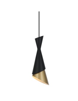 ITALUX Malia Wisząca E27 1x40W Czarny/Złoty PND-85949-1 BK+GD