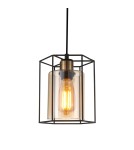 Loft pendant lamps - ITALUX Kalula Pendant E27 1x40W Black PND-78901-1-BK+AMB - product 1