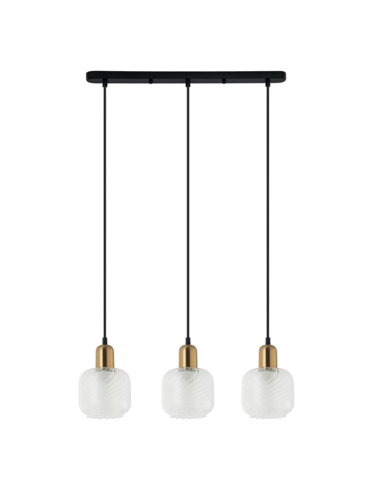Pendant lamps on a strip - ITALUX Lamezia Pendant E27 3x40W Brown/Black PND-67594-3-BRO+CL - product kolory-swiatla.pl 1