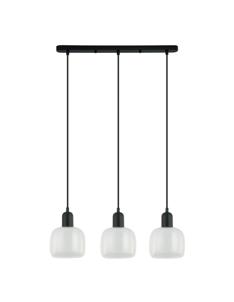 Pendant lamps on a strip - ITALUX Lamezia Pendant E27 3x40W Black PND-67594-3-BK+CL - product kolory-swiatla.pl 1