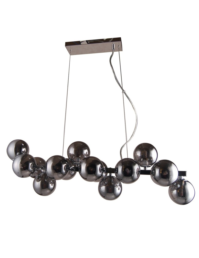 Pendant lamps spheres - ITALUX Marbelio Pendant G9 16x28W Chrome/Smoke PND-6161-16 CH+SM - product kolory-swiatla.pl 1