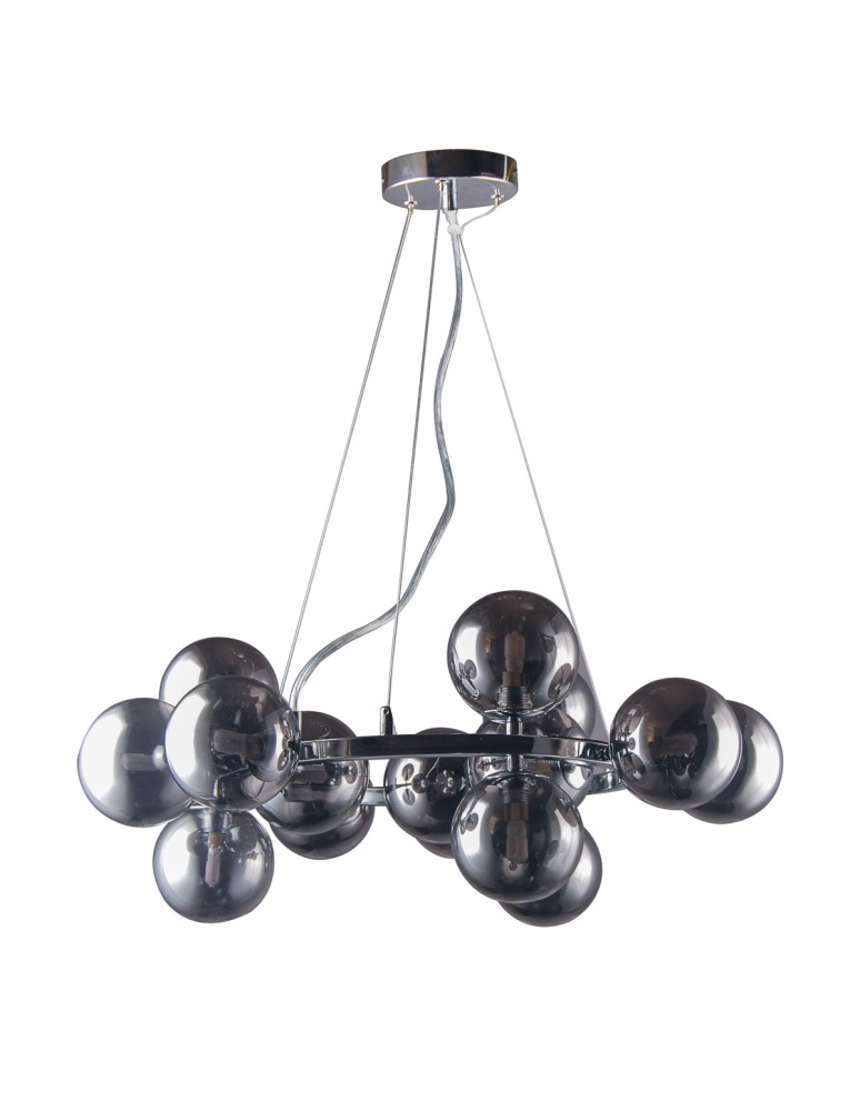 Pendant lamps spheres - ITALUX Marbelio Pendant G9 15x28W Chrome/Smoke PND-6161-15 CH+SM - product kolory-swiatla.pl 1