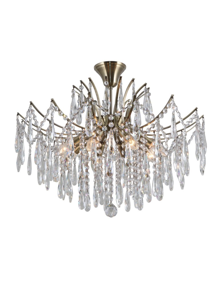 Ceiling lamps with crystals - ITALUX Mallola Pendant E14 8x40W Brown PND-56808-8 - product kolory-swiatla.pl 1