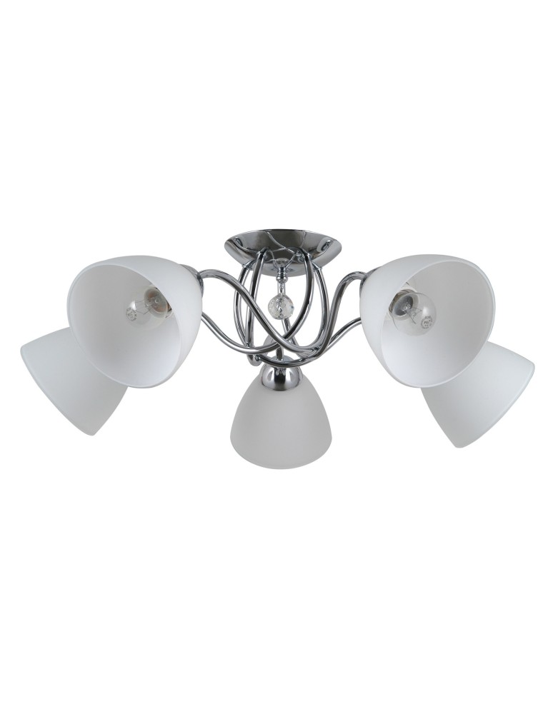 Retro ceiling lamps - ITALUX Lugano Ceiling E27 5x40W Chrome/White PND-5643-5 - product kolory-swiatla.pl 1