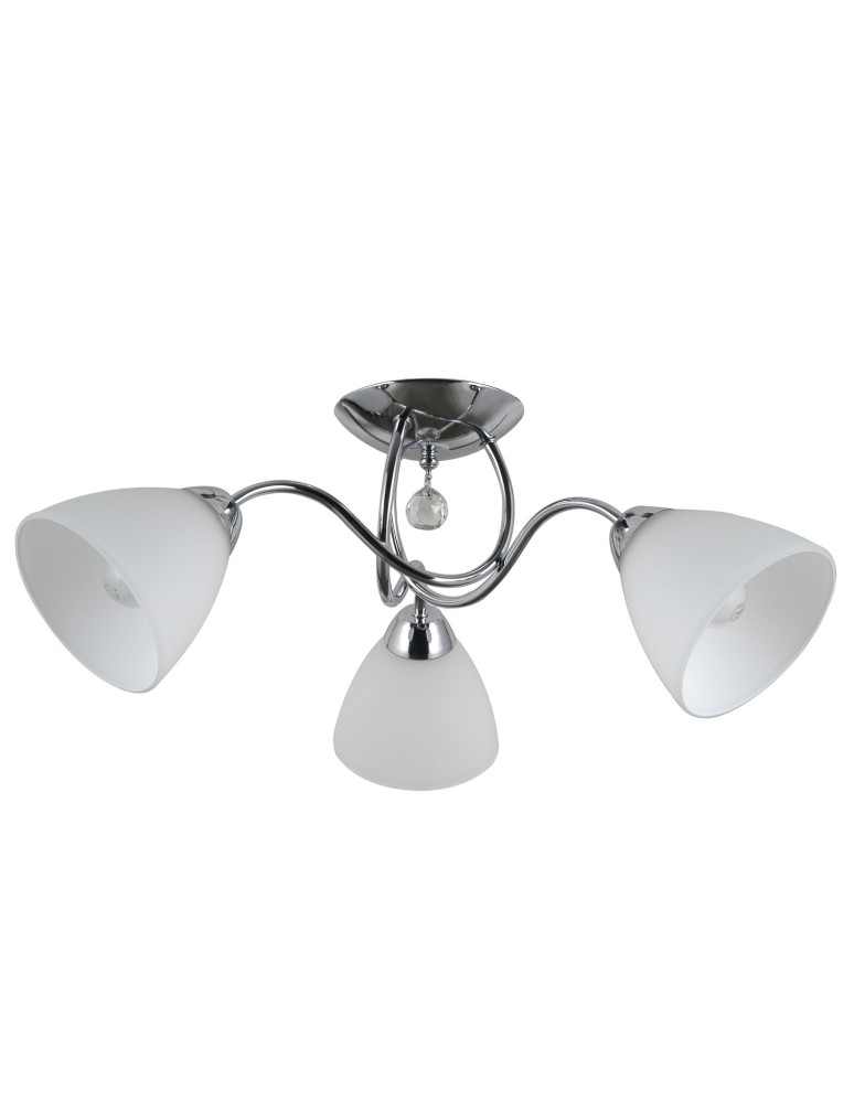 Retro ceiling lamps - ITALUX Lugano Ceiling E27 3x40W Chrome/White PND-5643-3 - product kolory-swiatla.pl 1
