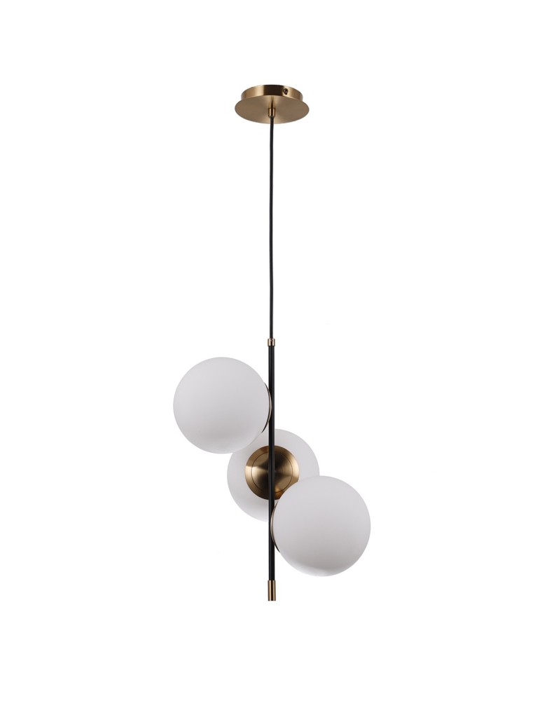 Pendant lamps spheres - ITALUX Stelia Pendant E14 3x5W Black/Brown PND-43660-3 - product kolory-swiatla.pl 1