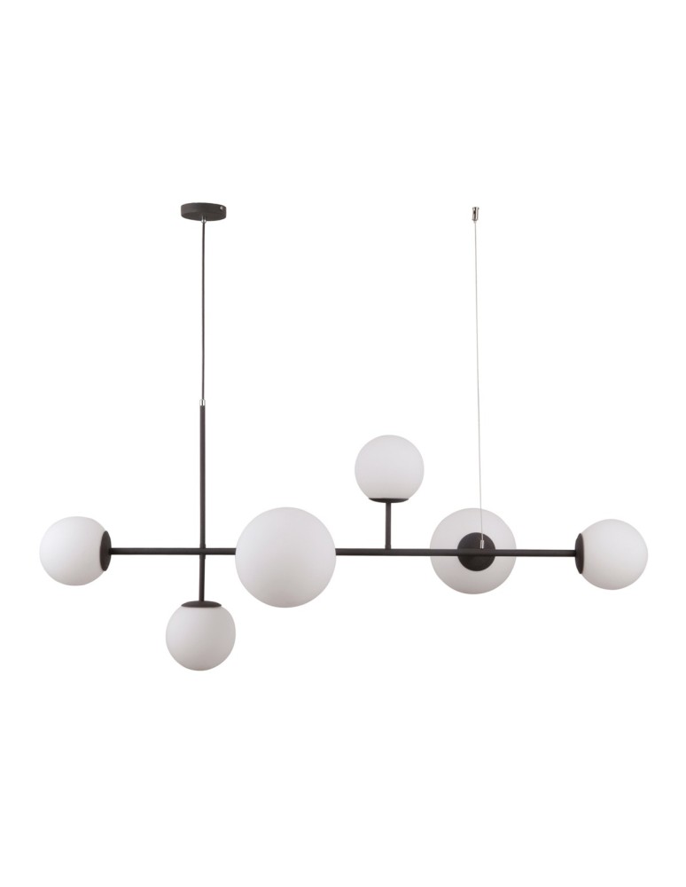 Pendant lamps - ITALUX Vailante Pendant E27+E14 6x5W Black PND-31221-6A-SBL - product kolory-swiatla.pl 1
