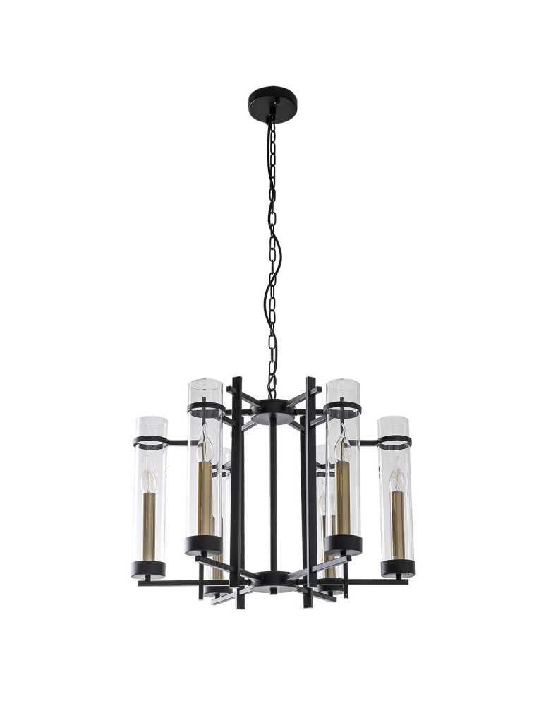 Loft chandeliers - ITALUX Aspen Pendant E14 6x40W Black PND-31186-6A-BL - product kolory-swiatla.pl 1