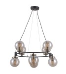 Pendant lamps spheres - ITALUX Galvez Pendant E14 8x5W Black/Brown PND-28622-8A - product 1