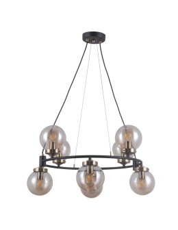 ITALUX Galvez Wisząca E14 8x5W Czarny/Brązowy PND-28622-8A