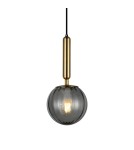 Pendant lamps - ITALUX Ravena Pendant E27 LED integrated 1x5W Brass/Smoke PND-2324-1 BRO+SG - product 1