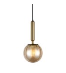 Pendant lamps - ITALUX Ravena Pendant E27 LED integrated 1x5W Brass/Amber PND-2324-1 BRO+AMB - product 1