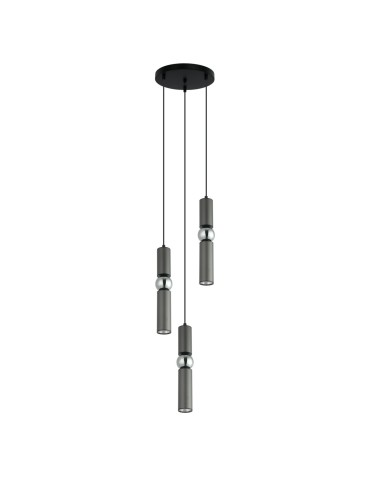 ITALUX Isidora Pendant GU10 3x25W Black/Grey/Chrome PND-14290-3-GR
