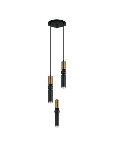 ITALUX Isidora Pendant GU10 3x25W Black/Brown PND-14290-3-BRO-BK
