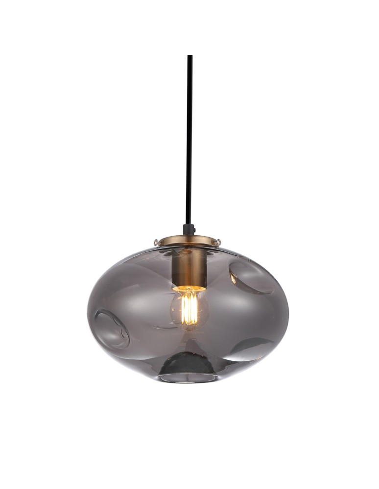 Pendant lamps - ITALUX Hatella Pendant E27 1x40W Copper/Black PND-112038-1-BRO+SG - product kolory-swiatla.pl 1
