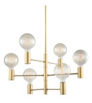 Scandinavian style chandeliers - ITALUX Veva Pendant E27 6x40W Gold Matte MDM3339/6 GD - product 1