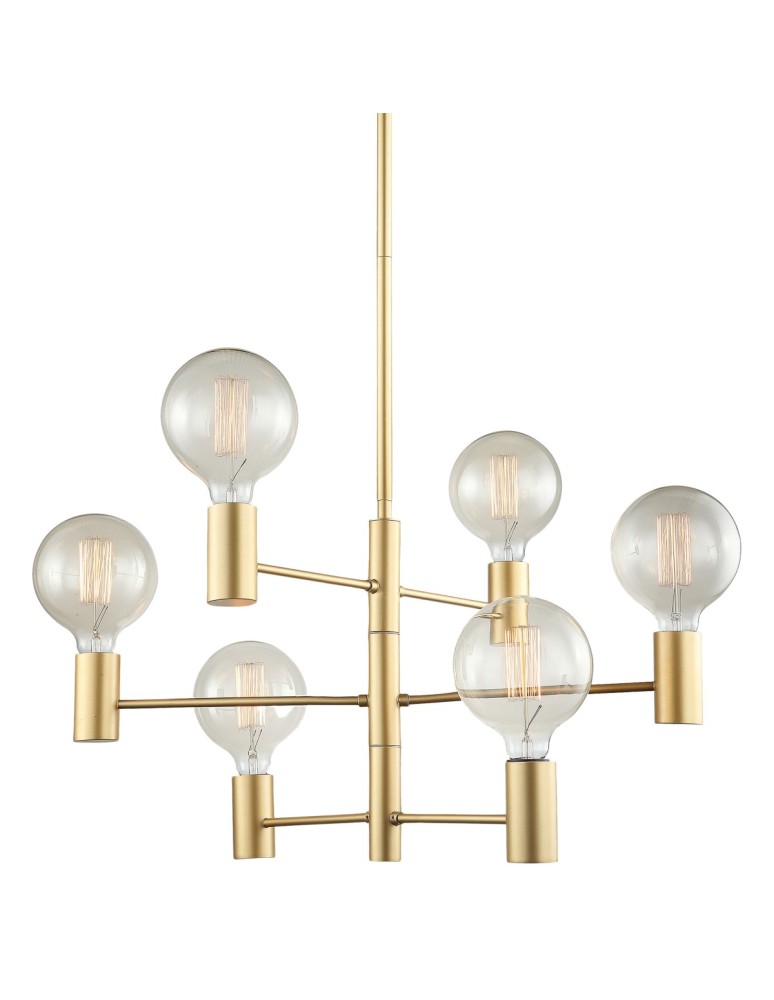 Scandinavian style chandeliers - ITALUX Veva Pendant E27 6x40W Gold Matte MDM3339/6 GD - product kolory-swiatla.pl 1