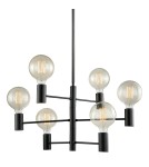 Scandinavian style chandeliers - ITALUX Veva Pendant E27 6x40W Black MDM3339/6 BK - product 1