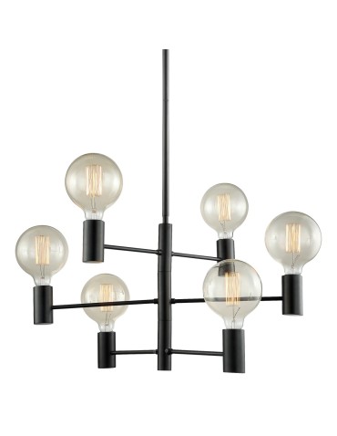 ITALUX Veva Pendant E27 6x40W Black MDM3339/6 BK