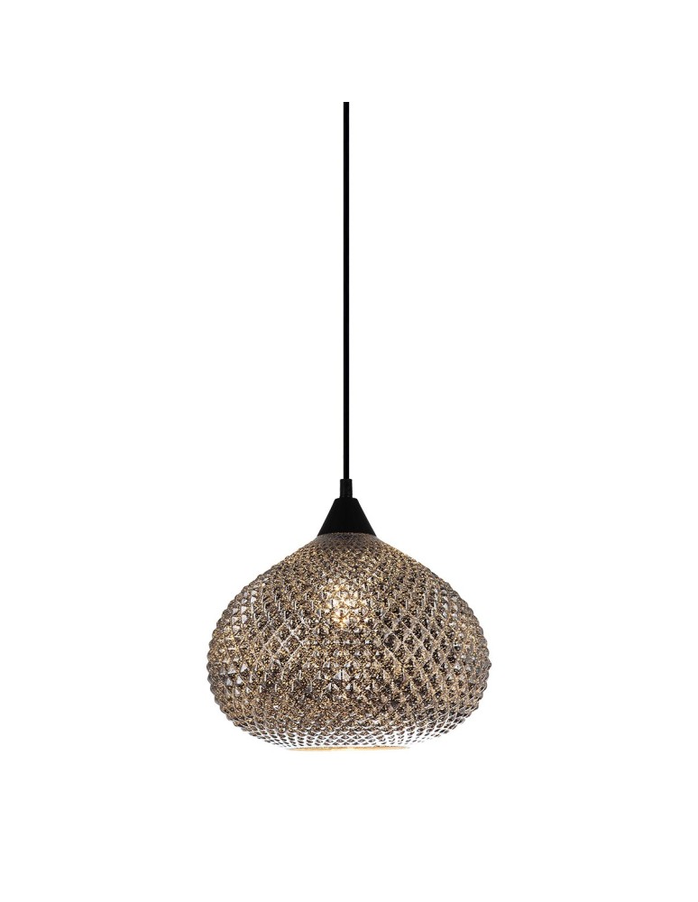 Pendant lamps - ITALUX Lorean Pendant E27 1x60W Chrome/Black MDM-3330/1 BK+SL - product kolory-swiatla.pl 1