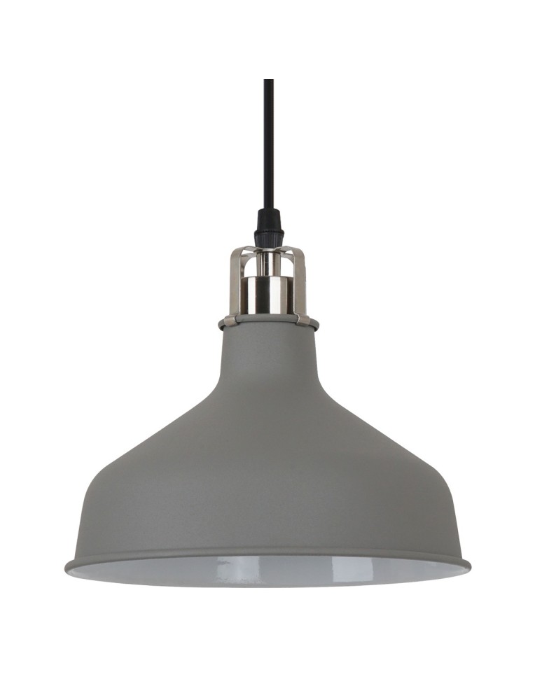 Pendant lamps - ITALUX Hooper Pendant E27 1x60W Gray/Nickel MD-HN8049M-GR+S.NICK - product kolory-swiatla.pl 1