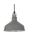 ITALUX Hooper Wisząca E27 1x60W Szary/Nikiel MD-HN8049M-GR+S.NICK