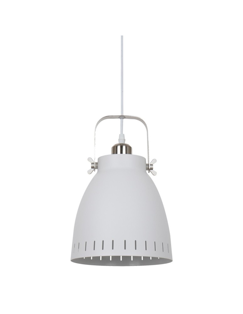 Pendant lamps - ITALUX Franklin Pendant E27 1x60W White/Nickel MD-HN8026M-WH+S.NICK - product kolory-swiatla.pl 1